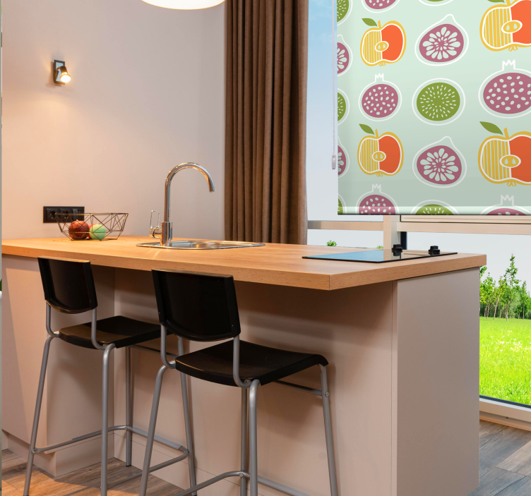 Estor enrollable cocina original patrón cítricos - TenVinilo