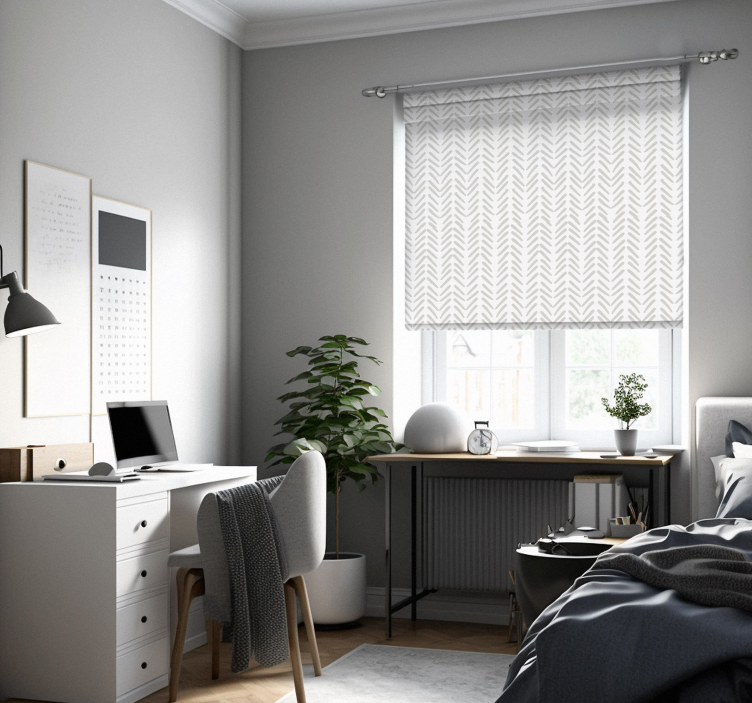 Estor enrollable salón nórdico líneas zigzag abstractas - TenVinilo