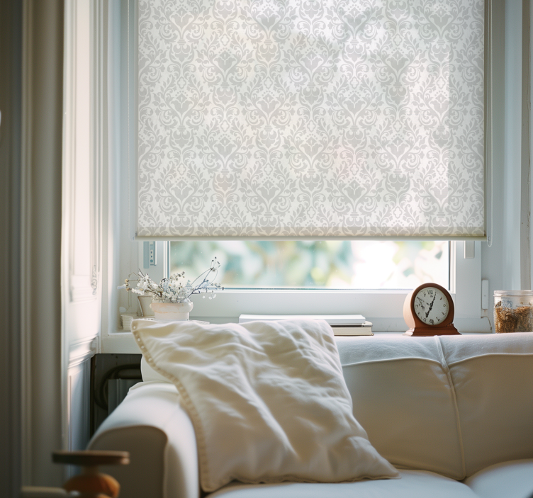 Estor enrollable blanco damasco grunge - TenVinilo