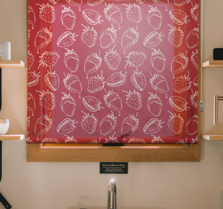 Estores enrollable frutas patrón de fresa - TenVinilo
