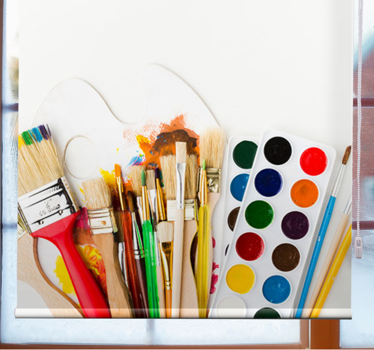 Estor enrollable juvenil diseño de pinceles - TenVinilo