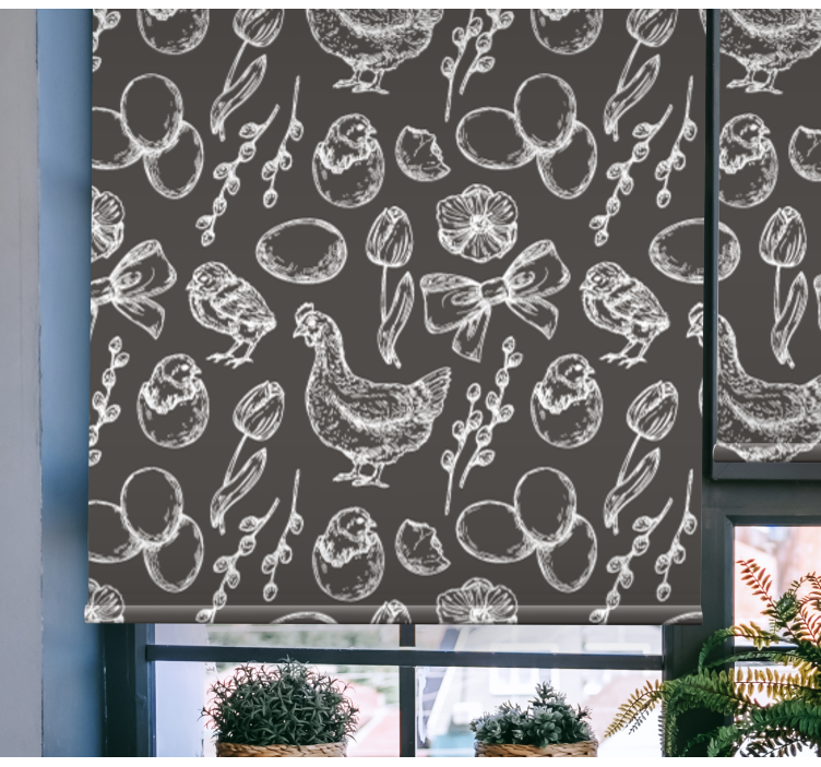 Estor enrollable animales encantadores patrones de pollo - TenVinilo