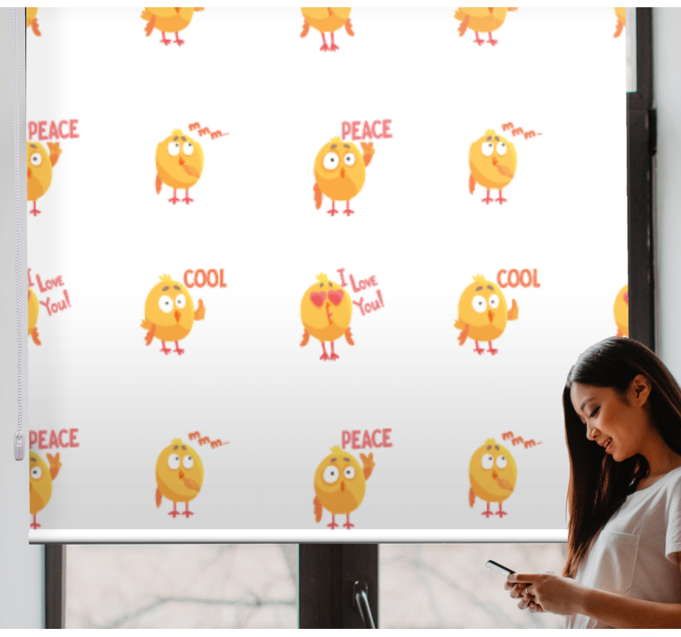 Estor enrollable animales expresiones de pájaros lindos - TenVinilo