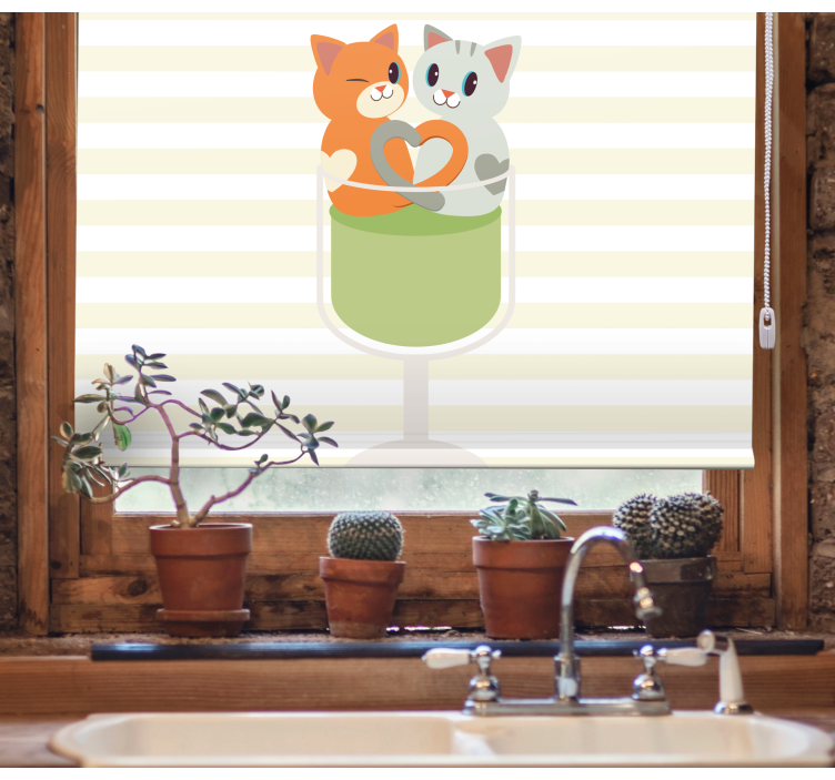 Estor enrollable animales lindos compañeros felinos - TenVinilo