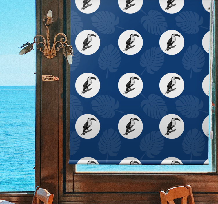 Estor enrollable animales patrón de tucán tropical - TenVinilo