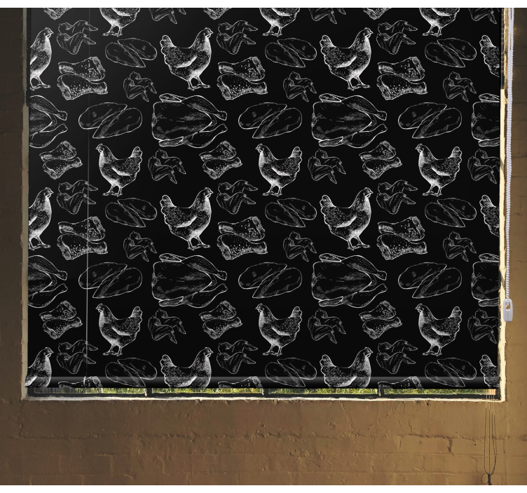 Estor enrollable original pollos y carne - TenVinilo