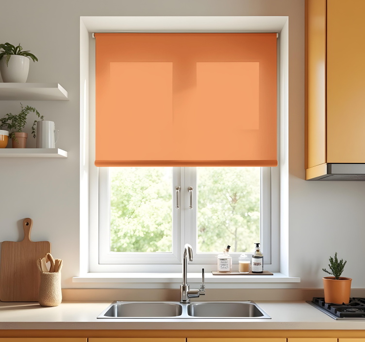 Estor enrollable cocina naranja monocolor - TenVinilo
