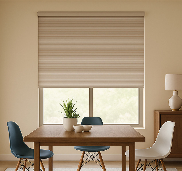 Estor enrollable comedor beige claro monocolor - TenVinilo