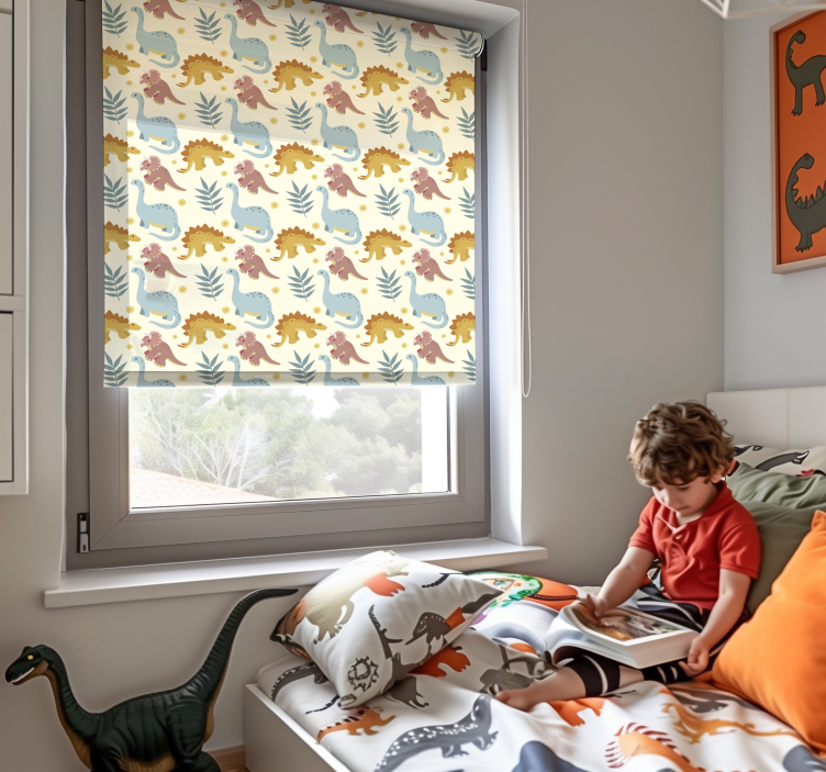 Estor enrollable dinosaurios estilo minimalista - TenVinilo