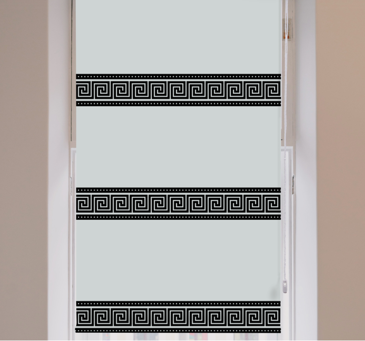 Estor enrollable elegante patrones geométricos negros - TenVinilo