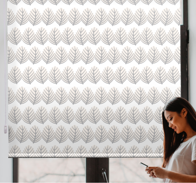 Estor enrollable flores arreglo con motivos de follaje - TenVinilo