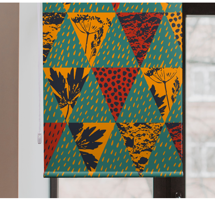 Estor enrollable moderno patrón floral geométrico - TenVinilo