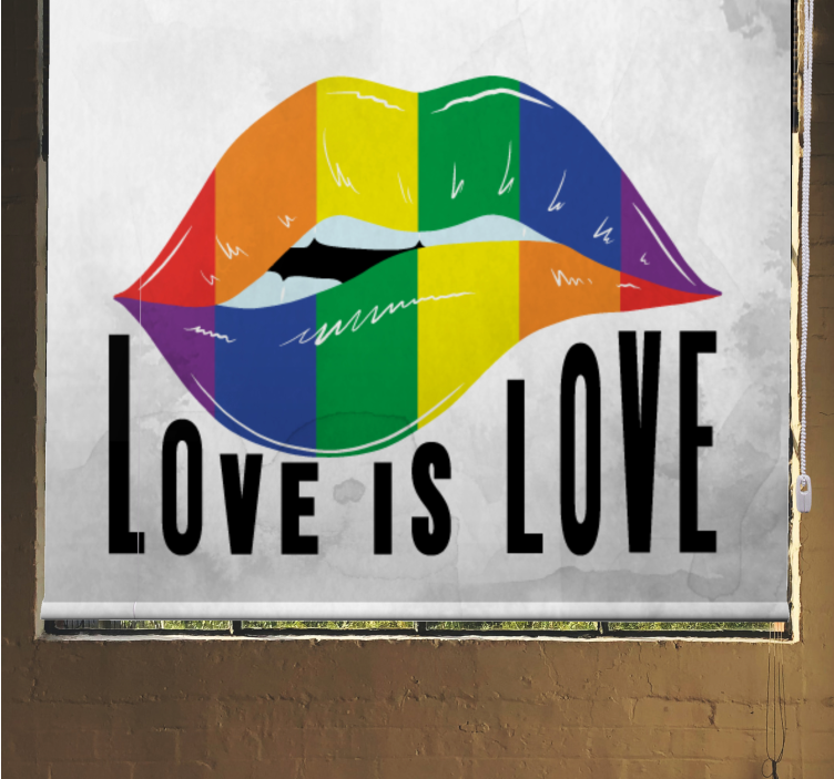 Estor enrollable frase arte labial de arcoíris - TenVinilo