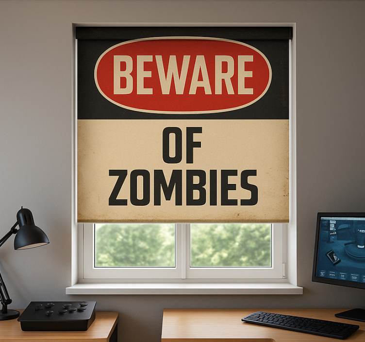 Estor enrollable gamer cuidado con los zombies - TenVinilo