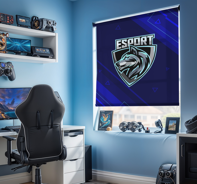 Estor enrollable gamer tu logotipo e-sport - TenVinilo