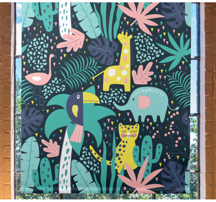 Estor enrollable infantil animales nórdicos tropicales - TenVinilo