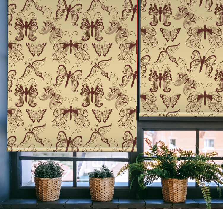 Estor enrollable mariposas intrincado patrón de mariposa - TenVinilo