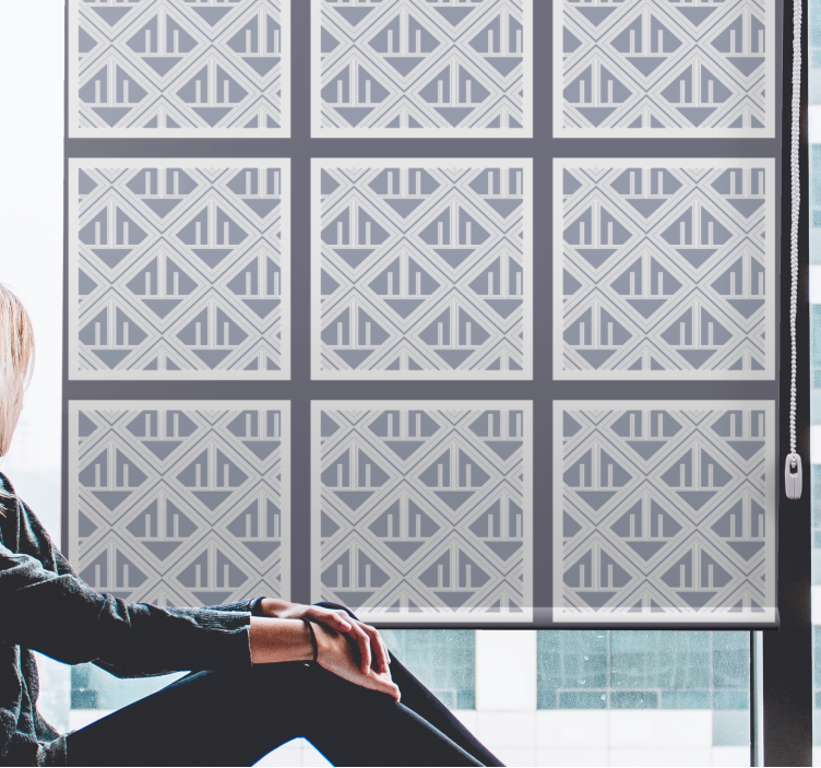 Estor enrollable moderno secciones con patrones geométricos - TenVinilo