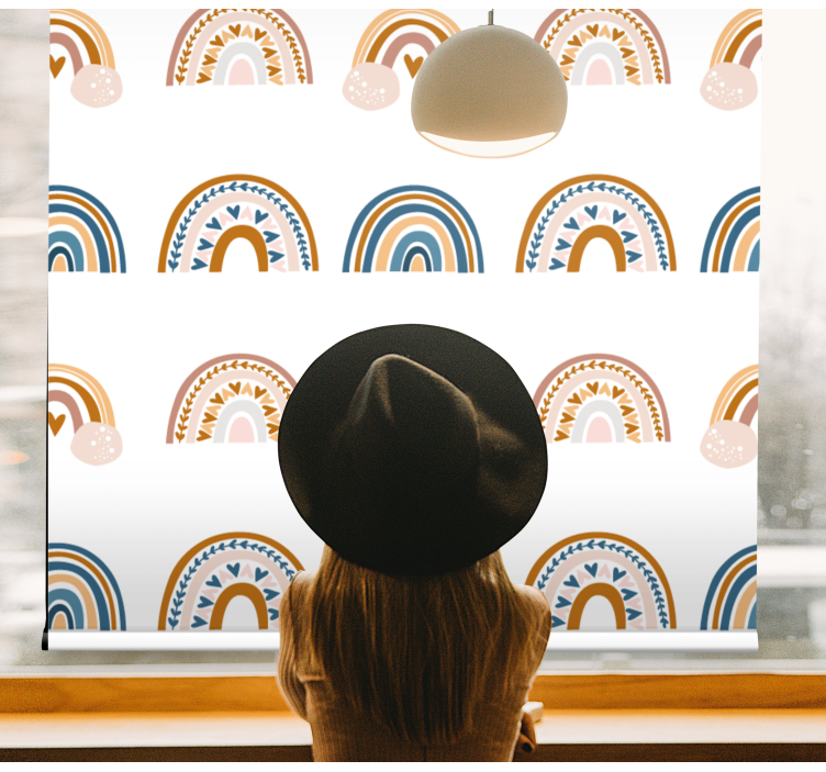 Estor enrollable infantil motivos nórdicos de arcoíris - TenVinilo