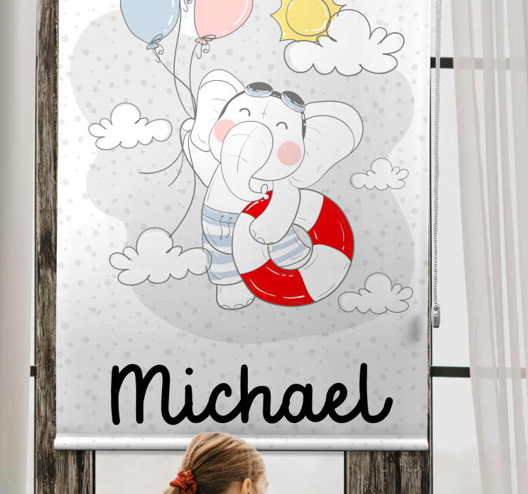 Estor enrollable personalizable elefante ajustable - TenVinilo