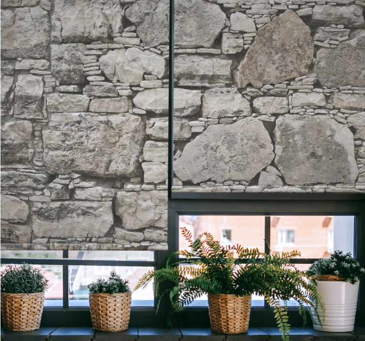 Estor enrollable textura efecto de pared de piedra - TenVinilo