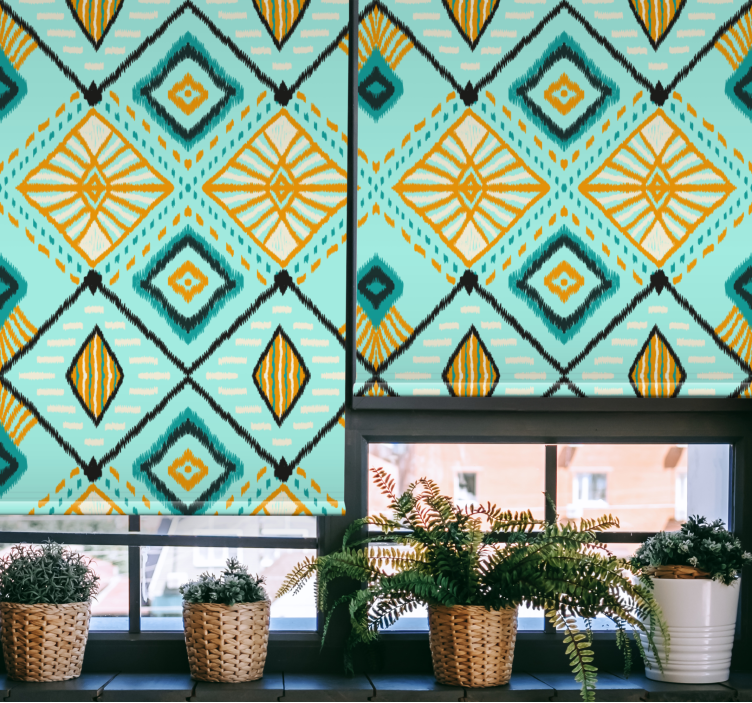 Estor enrollable salón motivo geométrico de diamantes - TenVinilo