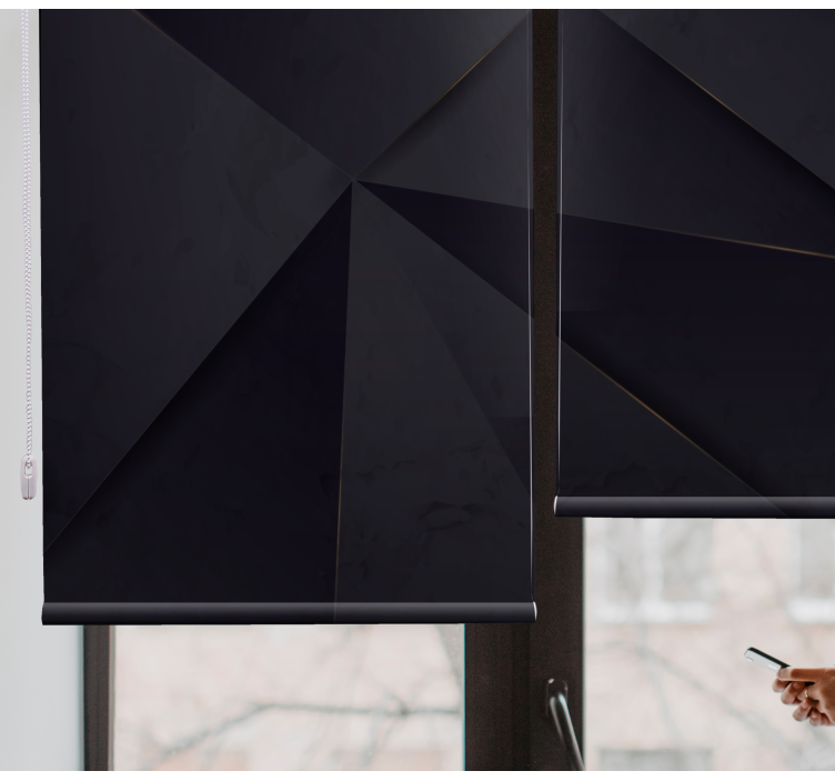 Estor enrollable textura motivos geométricos negros - TenVinilo