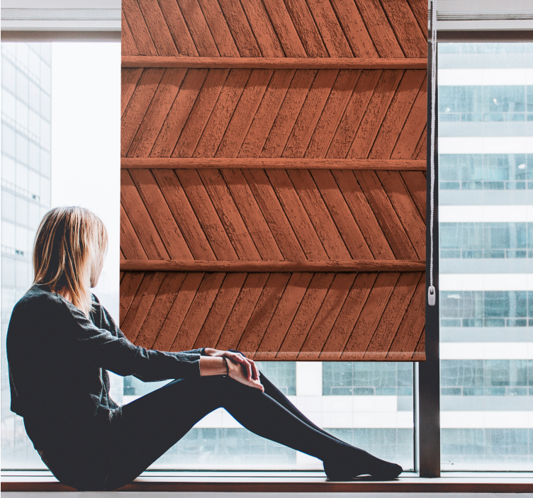 Estor enrollable textura patrón de madera en espiga - TenVinilo