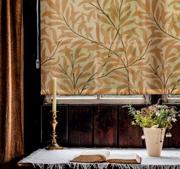 Estor estampado floral impresión de hojas botánicas - TenVinilo