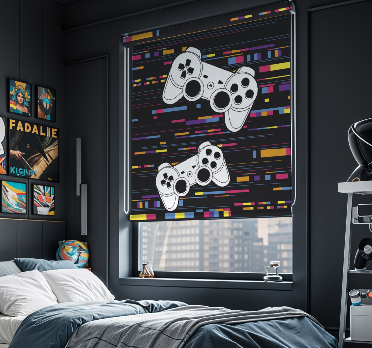 Estor enrollable gamer estilo retro - TenVinilo