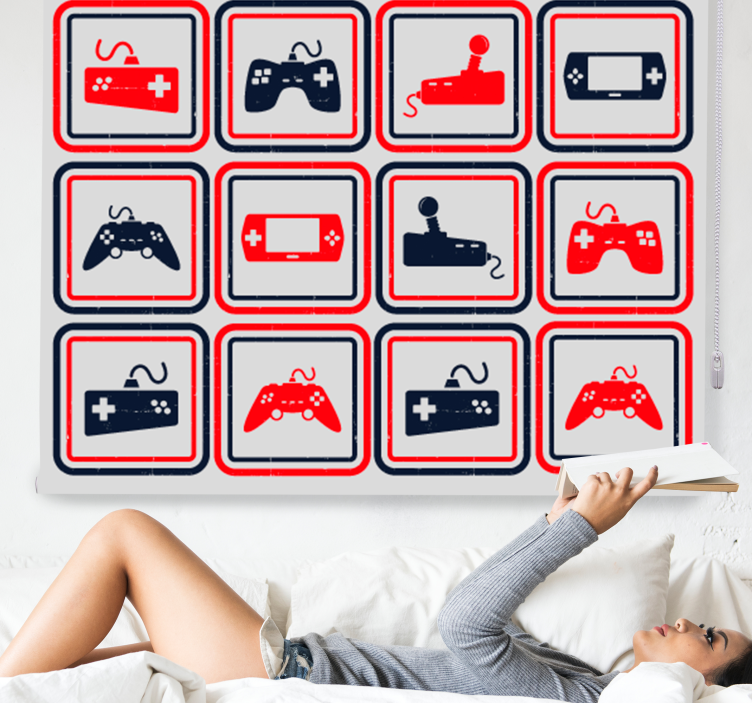 Estor enrollable gamer mandos grises retro - TenVinilo