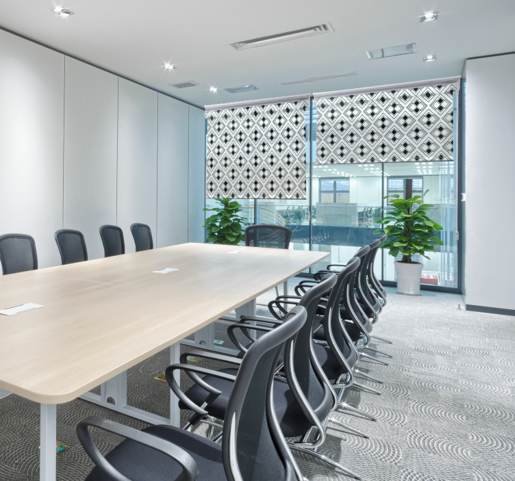 Estor enrollable moderno patrón geométrico elegante - TenVinilo