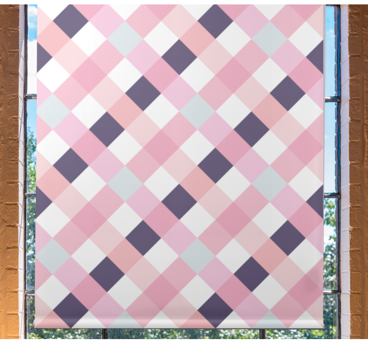 Estor enrollable moderno armonía de patrones de diamantes - TenVinilo