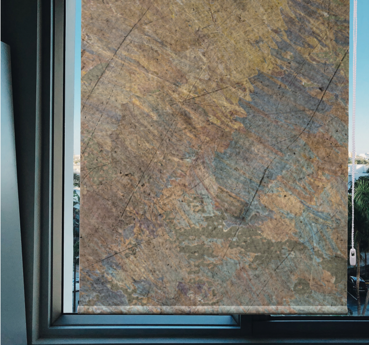 Estor enrollable salón cemento estilo industrial - TenVinilo