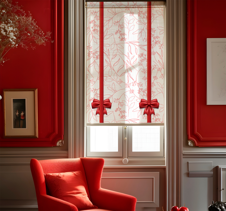 Estor enrollable románticos estampado floral con lazos - TenVinilo