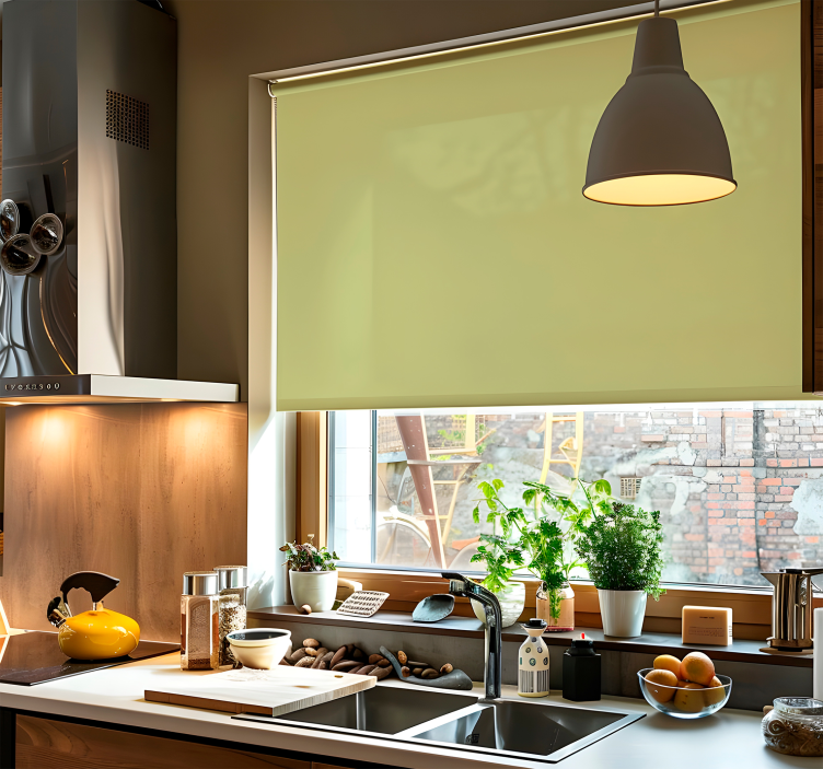 Estor enrollable verde tonos oliva planos - TenVinilo