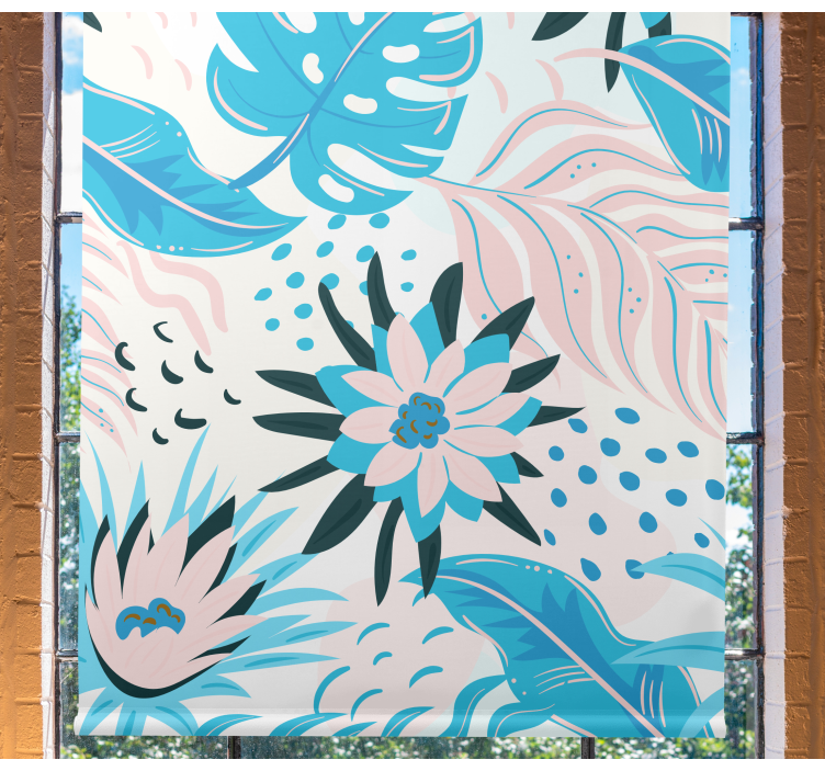 Estores enrollable flores diseño de patrón botánico - TenVinilo