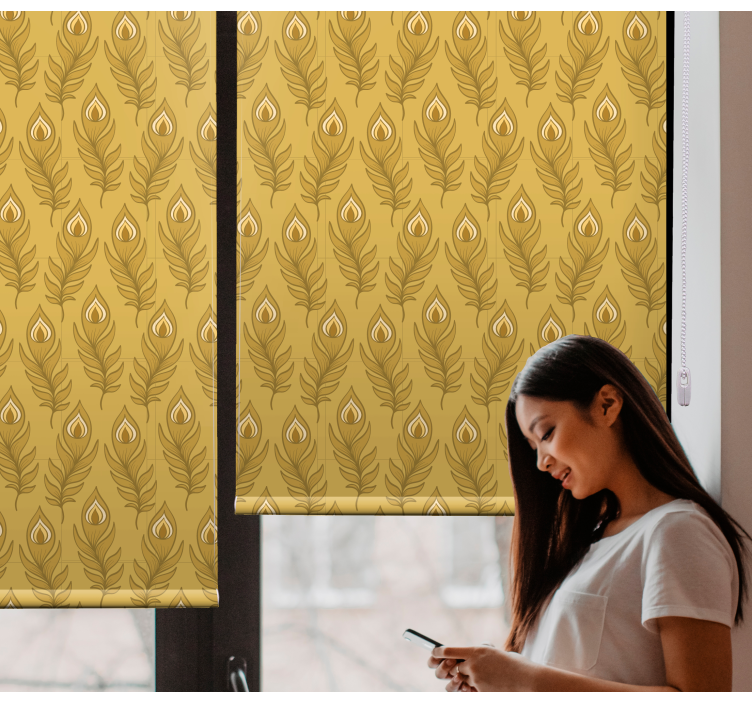 Estores enrollable flores elegante motivo de follaje - TenVinilo