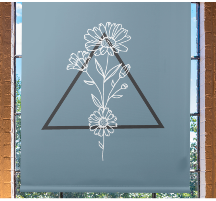 Estores enrollable flores elegante motivo triangular - TenVinilo