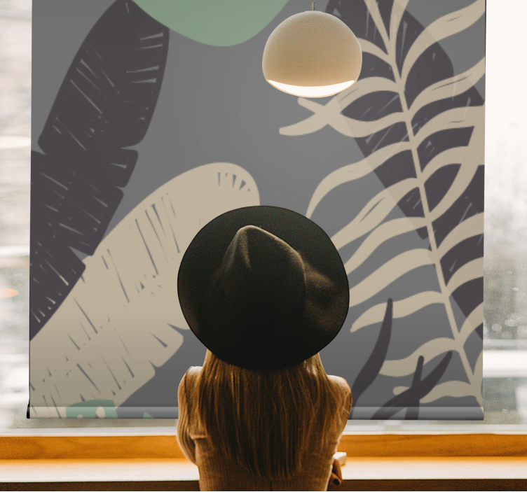 Estores enrollable flores patrón de vegetación tropical - TenVinilo