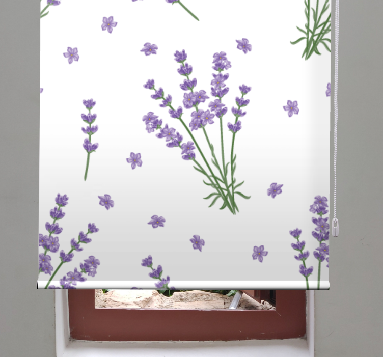 Estores enrollable flores diseño simple de lavanda - TenVinilo