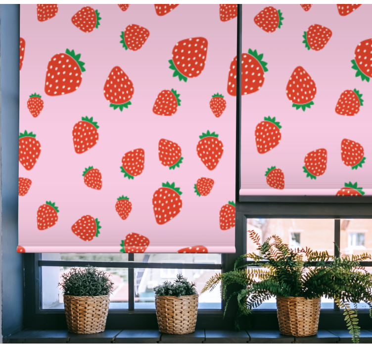 Estores enrollable frutas delicias con estampado de fresas - TenVinilo