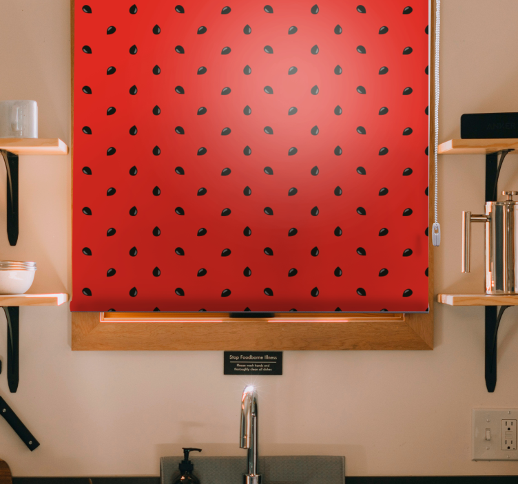 Estores enrollable frutas patrón de fresa roja - TenVinilo