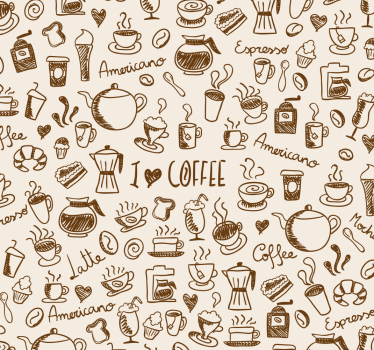 Estor enrollable cocina patrón de café - TenVinilo