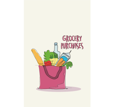 Estor enrollable cocina ilustración de tienda de comestibles - TenVinilo