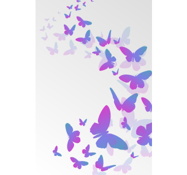 Estor enrollable pasillo patrón mariposas lilas - TenVinilo