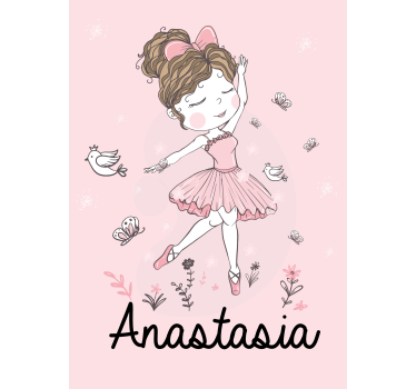Estor habitación infantil bailarina con nombre - TenVinilo