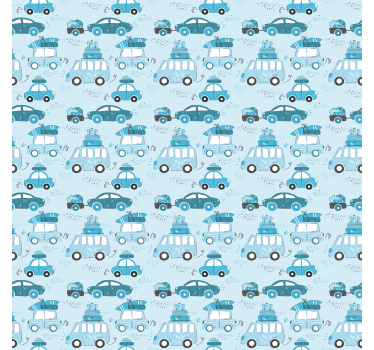 Estor enrollable infantil patrón de coches azules - TenVinilo