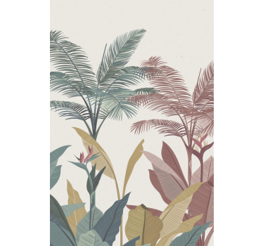 Estor enrollable salón plantas tropicales de terracota - TenVinilo