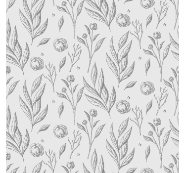 Estor enrollable cocina blanca nórdico estampado de flores - TenVinilo